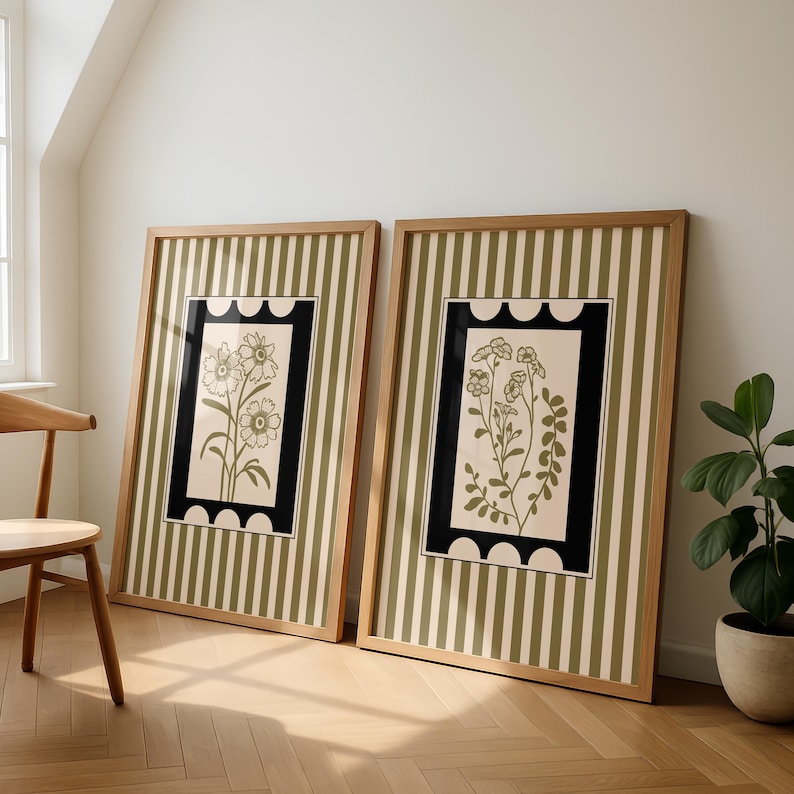 ภาพพิมพ์บนผ้าใบลายดอกไม้สไตล์โ - Abstract Canvas Set บทวิจารณ์และราคา